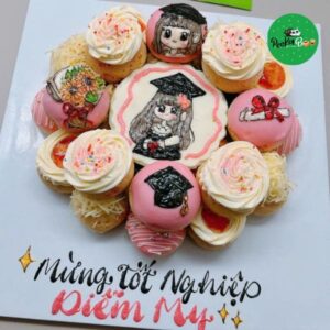 Bánh Sinh Nhật Màu Hồng đẹp Tốt Nghiệp Bmh02