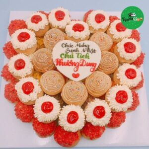Bánh Sinh Nhật Trái Tim đỏ 2 Tầng Btt04