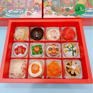 Set Hộp Quà Bánh Tết Hình Lân, Hoa Mai Tet02