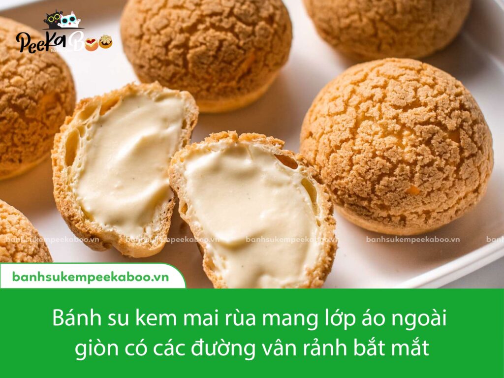 Cách làm bánh su kem mai rùa vỏ giòn thơm ngon - Bánh Su Kem Peekaboo